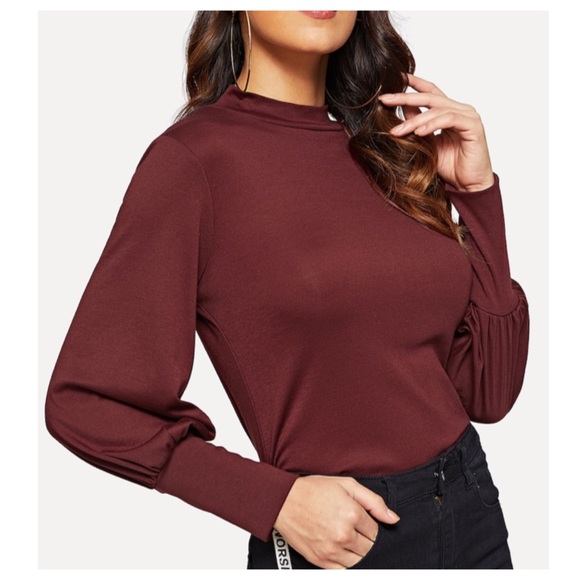 Bishop sleeve mock turtle neck - Picture 4 of 6